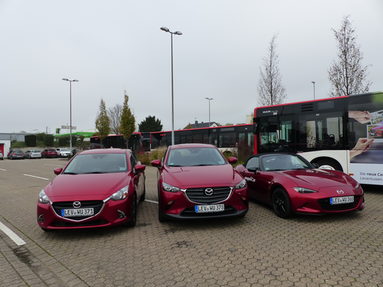 Mazda-Modelle aus der Carsharing-Flotte