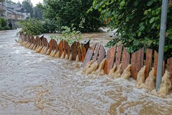 Hochwasser Wiembach an der Talstraße im Juli 2021