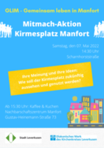 Plakat zur Mitmach-Aktion auf dem Parkplatz an der Scharnhorststraße