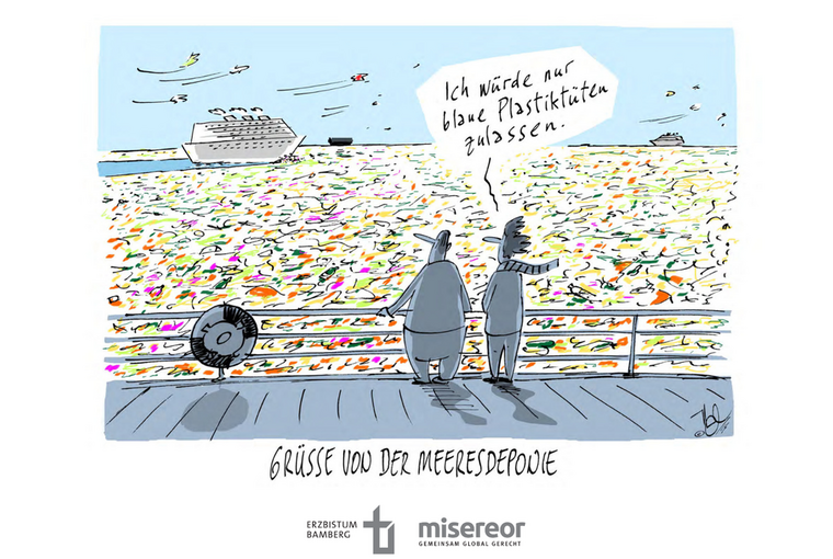 Cartoon Ausstellung Glänzende Aussichten
