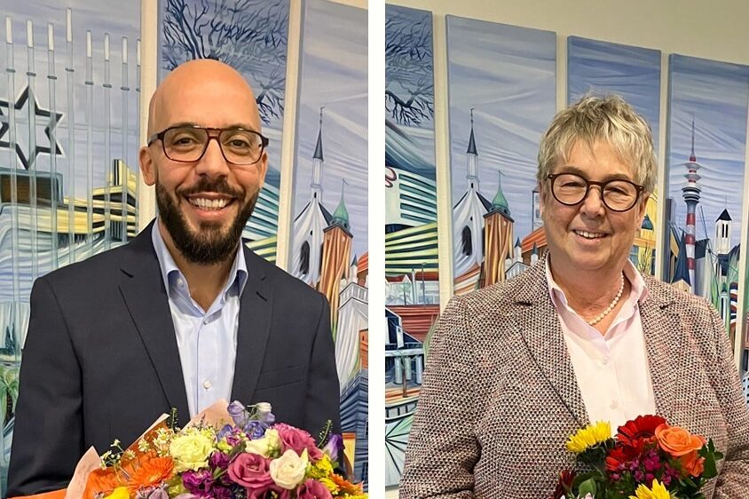 Bürgermeister Rifi (lks.) und Bürgermeisterin Bruchhausen-Scholich (re)