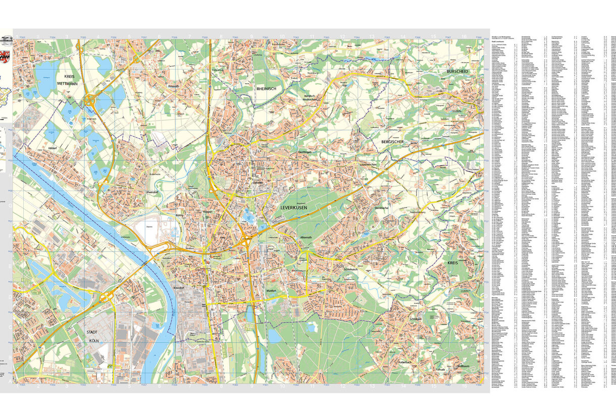 Übersicht Stadtplan Leverkusen