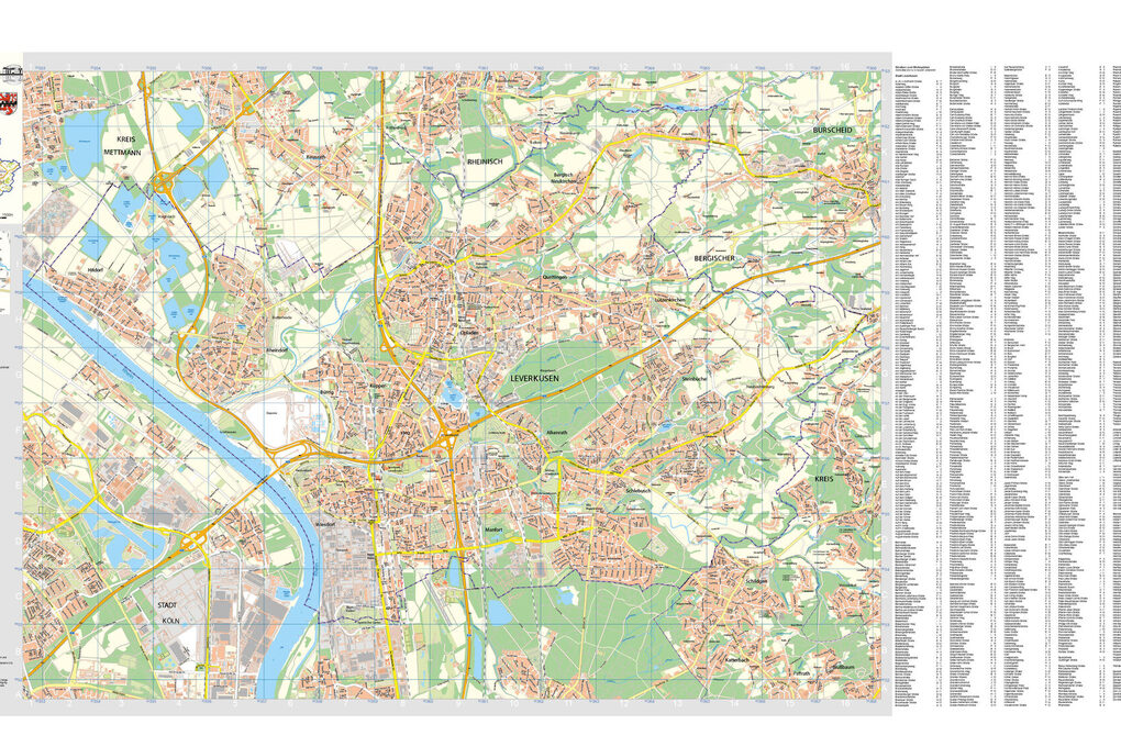 Übersicht Stadtplan Leverkusen