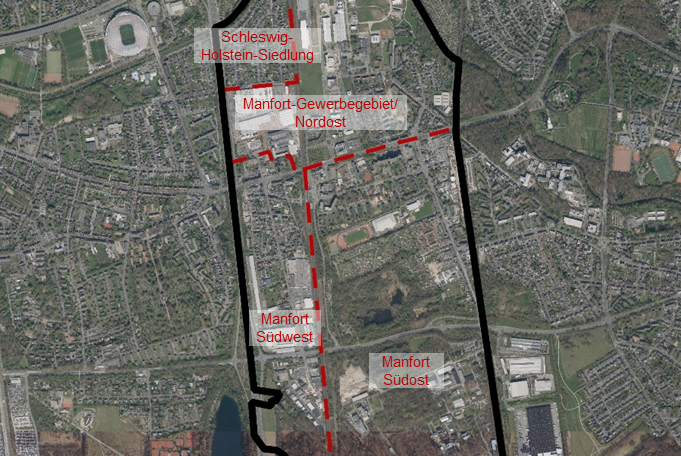 Manfort aus der Vogelperspektive