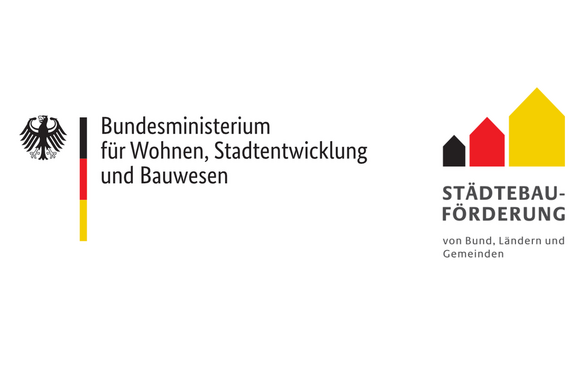 Logos Bundesministerium für Wohnen, Stadtentwicklung und Bauwesen; Städtebauförderung von Bund, Ländern und Gemeinden