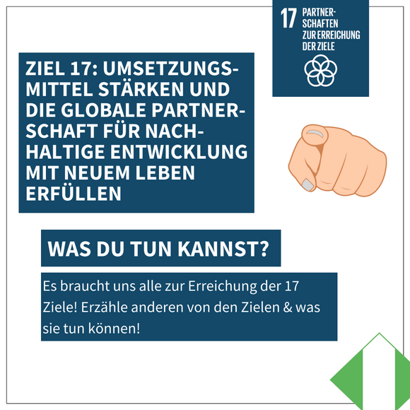 Ziel 17: Partnerschaften zur Erreichung der Ziele - Was du tun kannst