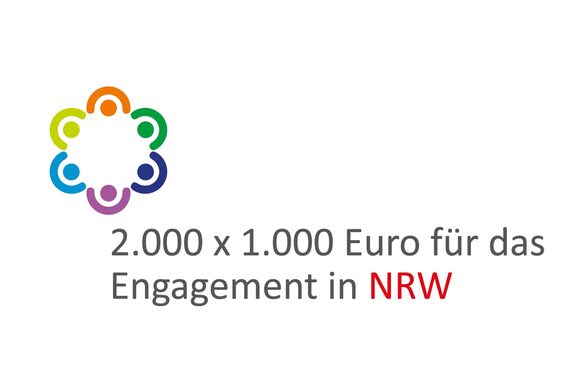 Logo des Förderprogramms 2000 x 1000 Euro für das Engagement in NRW