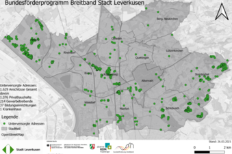Karte Breitband-Ausbau im Stadtgebiet